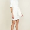 Promo 🌟 Alice + Olivia Virgil Boat Neck Wrap 👗 Dress Off White ⌛