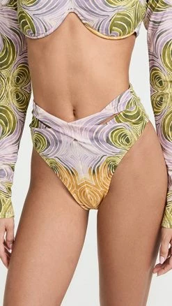 Best Sale ✨ Andrea Iyamah Akacia 👙 Bikini Bottoms Abstract Woodgrain Print 🎁
