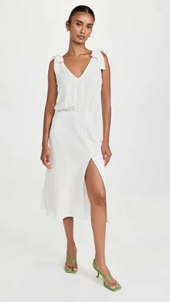 Best deal 🎁 Amanda Uprichard Josephina Midi 👗 Dress Ivory 😀