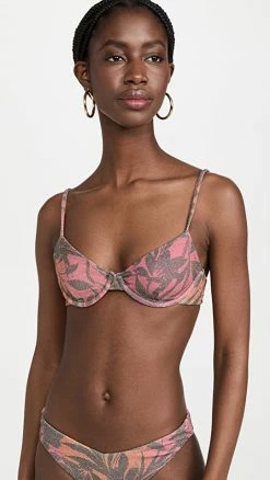 New 😍 Beach Riot Camilia 👙 Bikini Top Hibiscus Shine 🌟