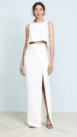 Brand new 👏 Black Halo Kacie 2 Piece Maxi 👗 Dress Porcelain 🎁