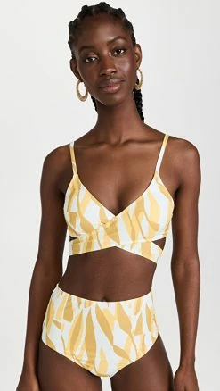 Coupon 🥰 DIARRABLU Idya Two Piece 🩱 Swimsuit Set Mustard 🔥