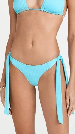 Deals 🎉 Frankies 👙 Bikinis Harlow Plisse 👙 Bikini Bottoms Aquamarine 🔔
