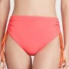 Best Pirce 👏 Fe Noel High Waist 👙 Bikini Ruched Bottoms Neon Pink 🔔