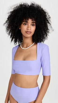 Discount 🔔 Fe Noel Charmed Square Neck Swim Top Lilac Ice 😀