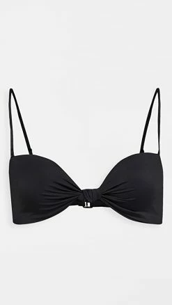 Brand new ⭐ Good American Sexy Twist Bandeau Top Black001 🎁