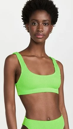 Buy 😉 Good American Always Fits Scoop 👙 Bikini Top Chartreuse003 ✔️