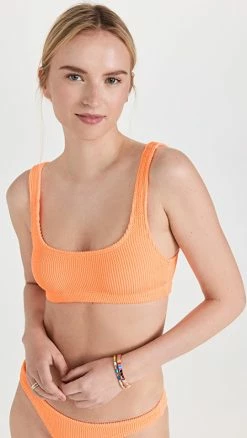 Coupon 🛒 Good American Always Fits Scoop 👙 Bikini Top Orange Cream001 💯