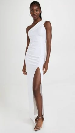 Brand new 🧨 Victor Glemaud One Shoulder Rouched 👗 Dress White 🔔