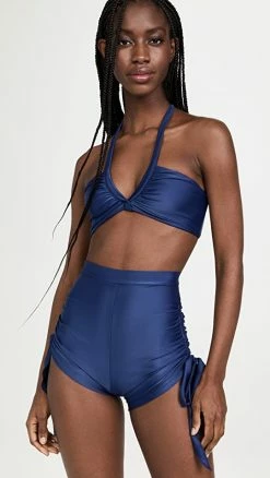 New 🛒 House Of Aama Retro Swim Suit Set Navy 👏