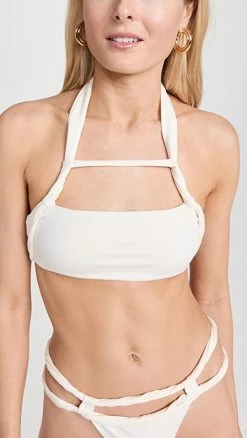 Deals 👏 Jacquemus Le Haut De Maillot Sofio 👙 Bikini Top Beige 🛒