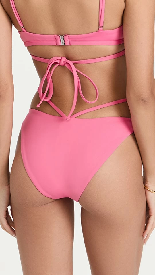 Discount π€© Jonathan Simkhai Emmalynn Solid Strappy π Bikini Bottoms Flamingo π - Image 2
