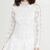 Outlet ⌛ Jonathan Simkhai JOY GIPURE LACE L/S MINI 👗 DRESS White 👍