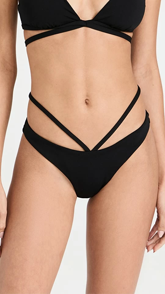 Best reviews of π Jonathan Simkhai Emmalynn Solid Strappy π Bikini Bottoms Black π₯°