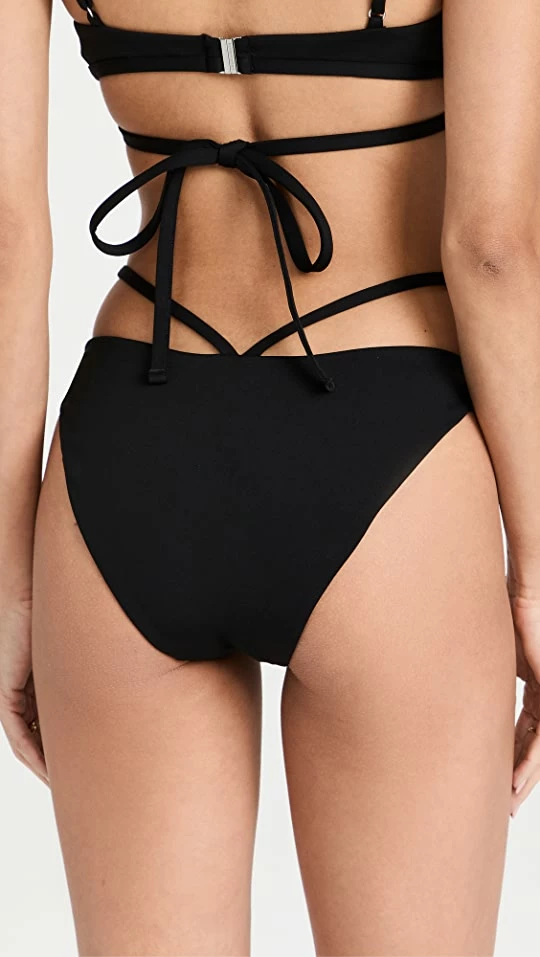 Best reviews of π Jonathan Simkhai Emmalynn Solid Strappy π Bikini Bottoms Black π₯° - Image 2