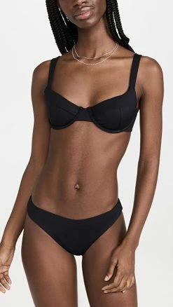 Wholesale 🥰 Jonathan Simkhai Lia Bustier 👙 Bikini Top Black 😉