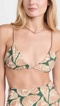 Cheap 👏 Johanna Ortiz Tenerife Sea 👙 Bikini Top Les Coquillages Algae/Caramel 😉