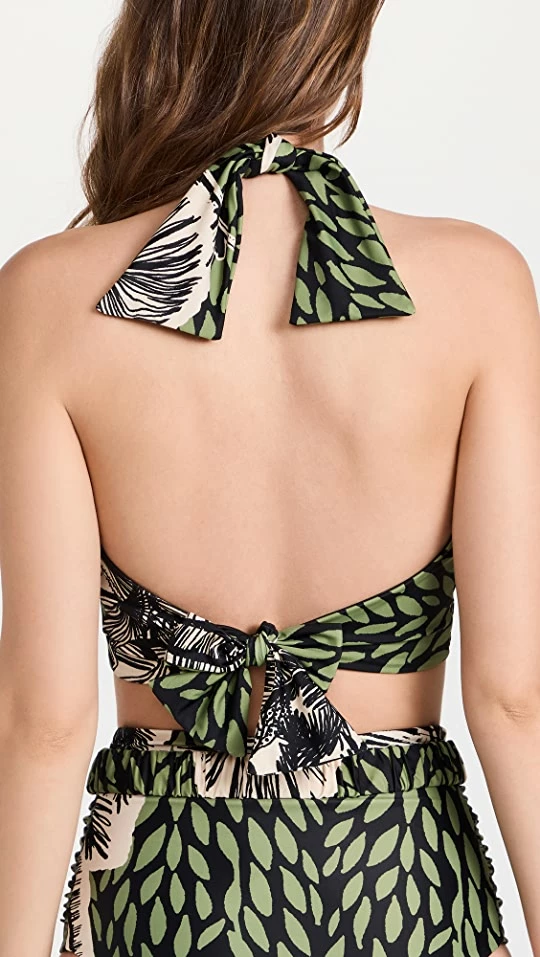 Best Pirce π Johanna Ortiz Expresin Africana π Bikini Top Black/Greenery/Antique Ecru π - Image 2