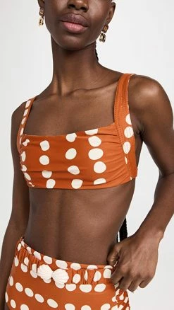 Flash Sale 🎁 Johanna Ortiz Road To Lagos 👙 Bikini Top Kuba Ankara Red/Ecru 💯