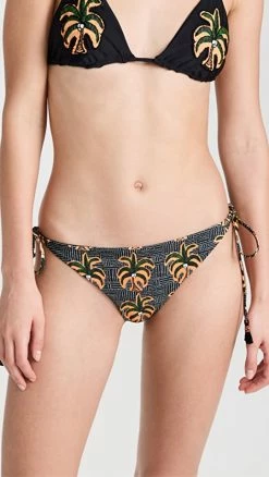 Cheapest 👍 Johanna Ortiz Coconuts Azabache 👙 Bikini Bottoms Coconuts Black/Peach/Greenery 🧨