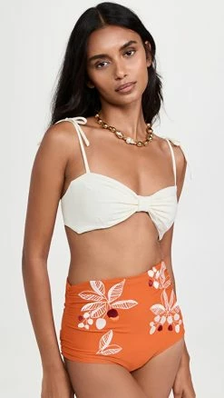 Discount π Juan De Dios San Miguel Embroidered π Bikini Top Ivory βοΈ