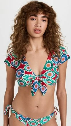 Hot Sale 🔔 La Double J Bardot Swim Top Crazy Daisy ✨