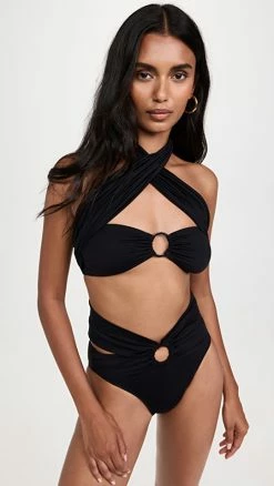 Cheapest 😍 Leslie Amon Toghzan 👙 Bikini Top Black 👍