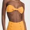 Best Sale 😉 Lisa Marie Fernandez Poppy High-Waist 👙 Bikini Set Marigold Crepe 🎉