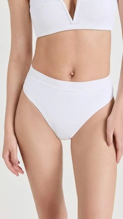 Budget 😍 L*Space Frenchi High Waisted 👙 Bikini Bottoms White ❤️