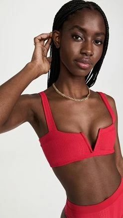 Buy ⭐ L*Space Lee Lee 👙 Bikini Top 💄 Lipstick Red 🤩