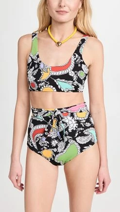 Best reviews of ✔️ MARA HOFFMAN Lira 👙 Bikini Top Black Multi 😍