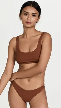 Best reviews of π MIKOH Eden Ribbed Scoop π Bikini Top Ribbed Koa π