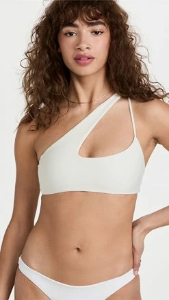 Cheap π MIKOH Cross Shoulder π Bikini Top Ecru β€οΈ