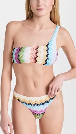 Promo 🌟 Missoni One Shoulder 👙 Bikini Bright Multicolor 😀