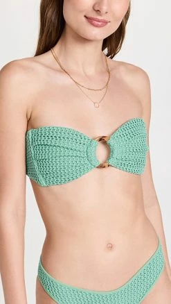 Hot Sale 𧨠Montce Tori Bandeau π Bikini Top Turquoise Crochet β