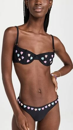 Outlet 🥰 OCEANUS Tina 👙 Bikini Black Heart 🌟