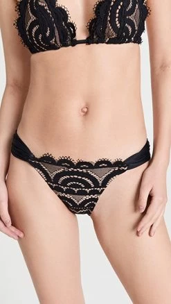 Best Pirce ✨ PQ Swim Lace Fanned 👙 Bikini Bottoms Midnight 👍