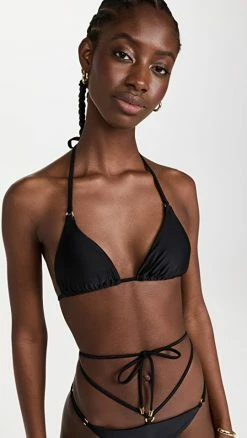 Top 10 👍 PQ Swim Detail Tri 👙 Bikini Top Black Pier 🔥