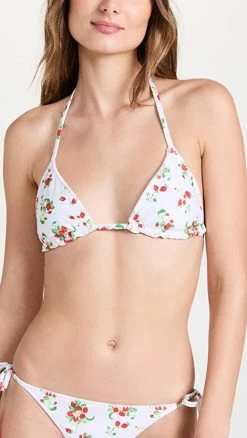 Best Sale ⌛ PQ Swim Reversible Triangle Top Strawberry 🤩