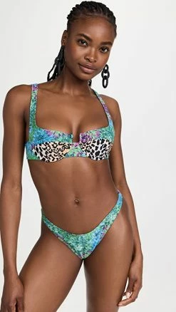 Best Sale 🤩 Reina Olga Brigitte 👙 Bikini Set Green Flowers & Leo 🥰
