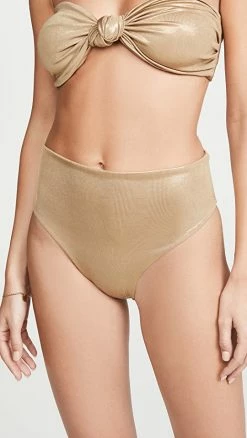Best deal 💯 Sara Cristina Flirtatious High Waisted 👙 Bikini Bottoms Gold 😀