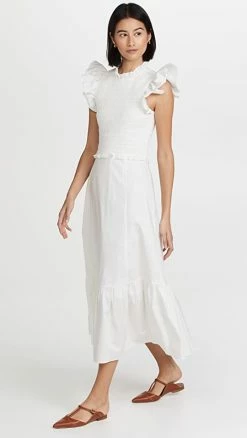 Best reviews of 💯 Sea Flutter Sleeve 👗 Dress White 😍