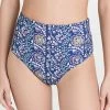 Brand new 💯 Sea Rosita Border Print High Waisted 👙 Bikini Bottoms Blue 🌟