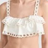 Best Pirce 💯 Sea Solid Scallop Ruffle 👙 Bikini Top White 🎁