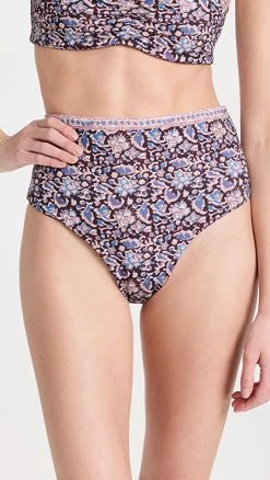 Best Sale 🧨 Sea Amaki Border High-Waisted 👙 Bikini Bottoms Lilac 🎁