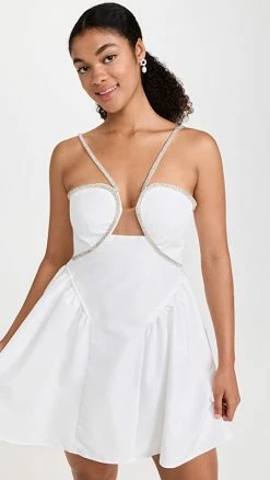 Wholesale ❤️ Self Portrait White Taffeta Flared Mini 👗 Dress 🌟