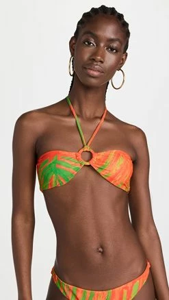 Budget 🤩 Simon Miller Dango 👙 Bikini Top Abstract Leaf-Tango Tangerine 🧨