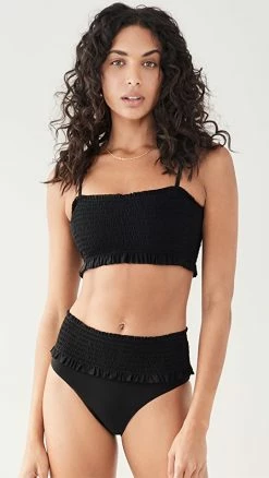 Best Sale 🥰 Solido Smocked Top Midnight 😀