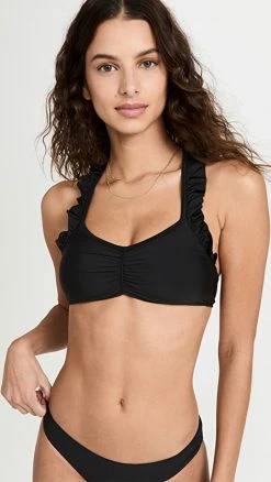 Top 10 🎉 Solido Ruffle Ruched Top Midnight ❤️