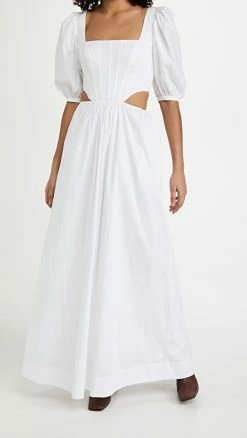 Coupon 🌟 STAUD Astro 👗 Dress White 🛒